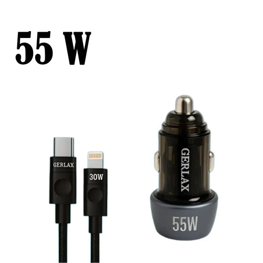 55W Fast Car Charger | Type-C to Type-C USB-C Car Charger