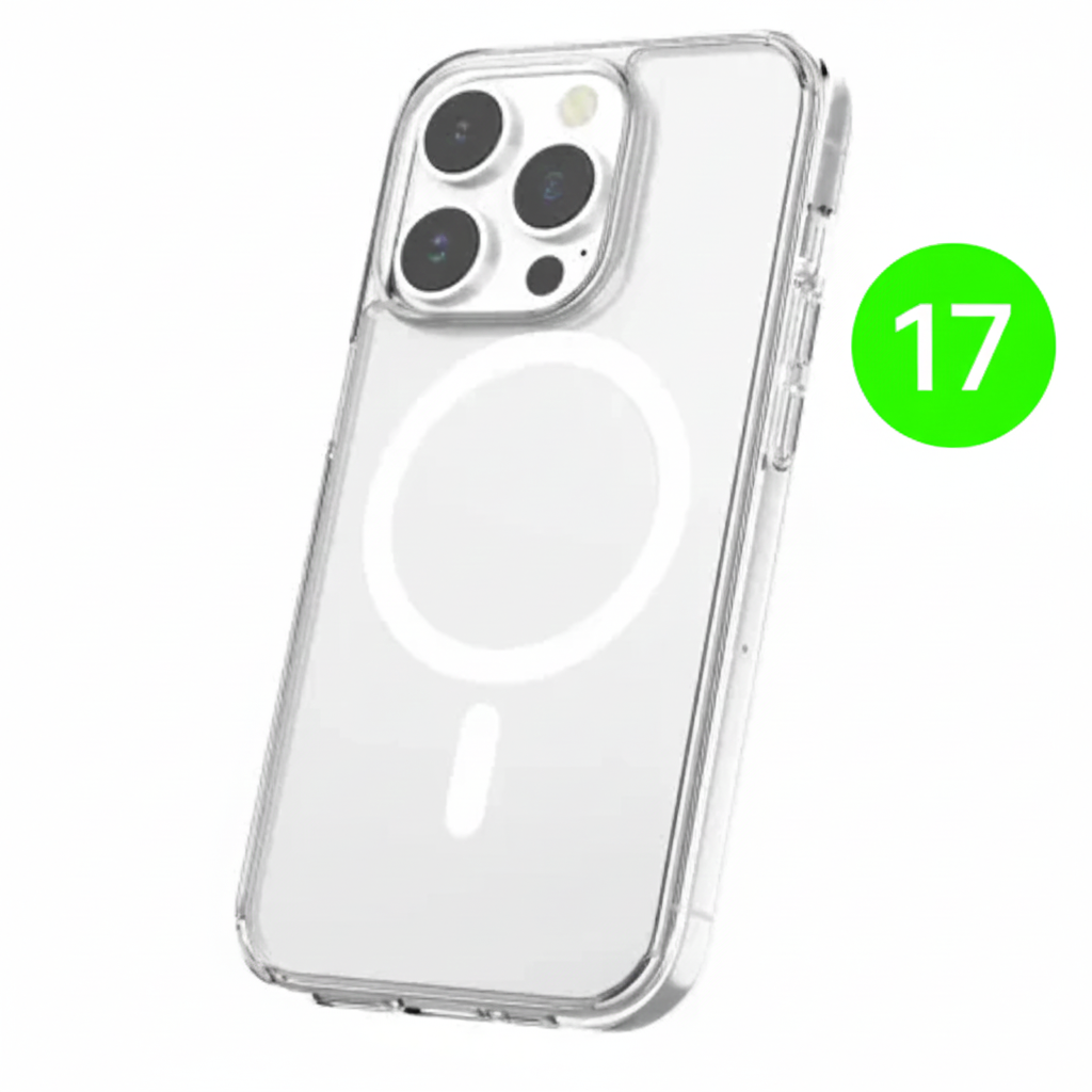 iPhone 17 MagSafe clear cover – transparent case, wireless charging compatible
